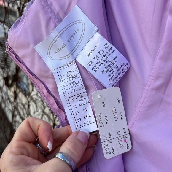 Y2K Alfred Angelo purple ruched sequin short strapless prom dress - Picture 9 of 10